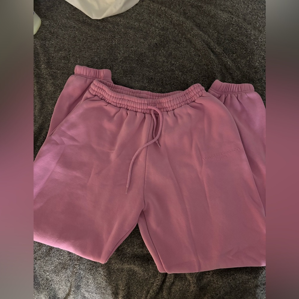 Pink white fox sweats